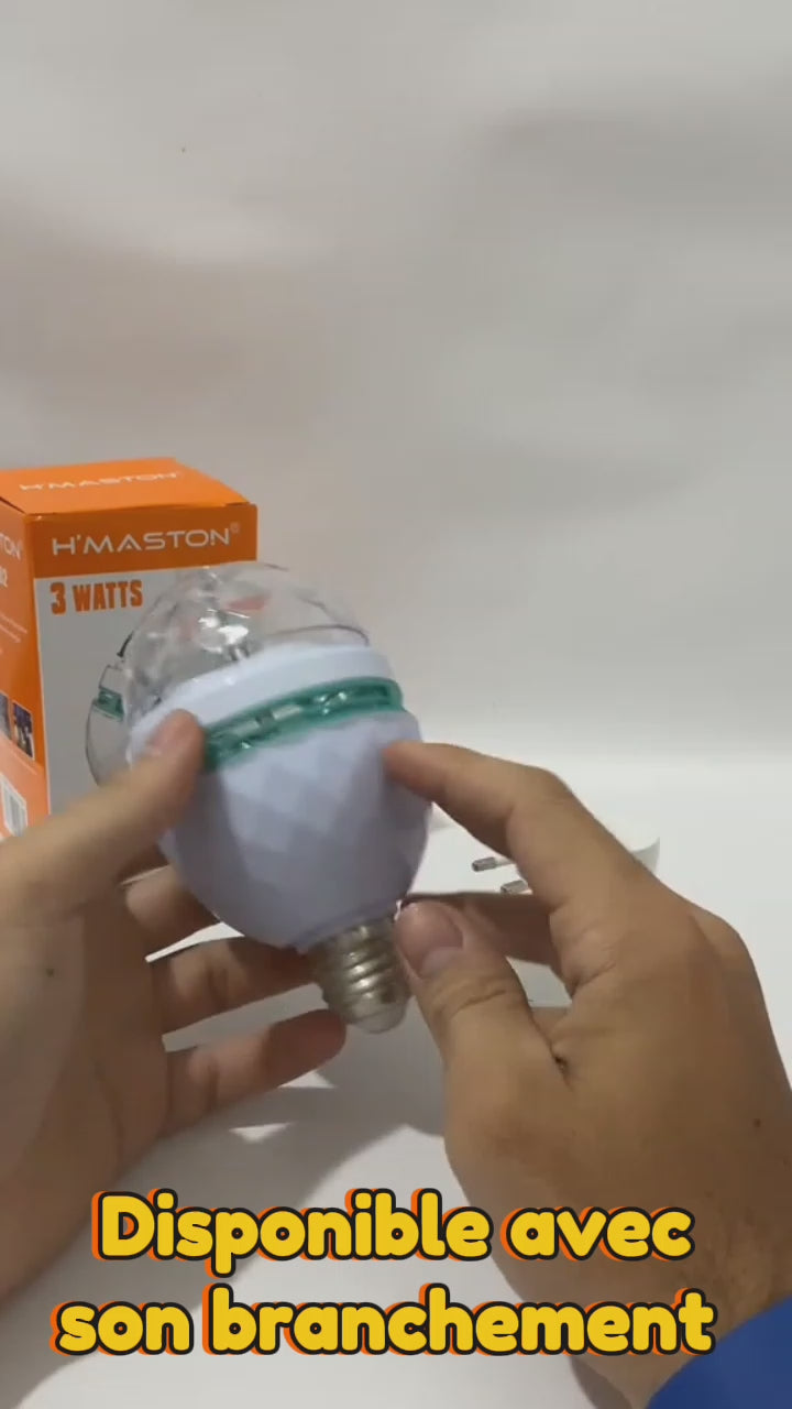 Lampe led rotative milticouleur avec branchement